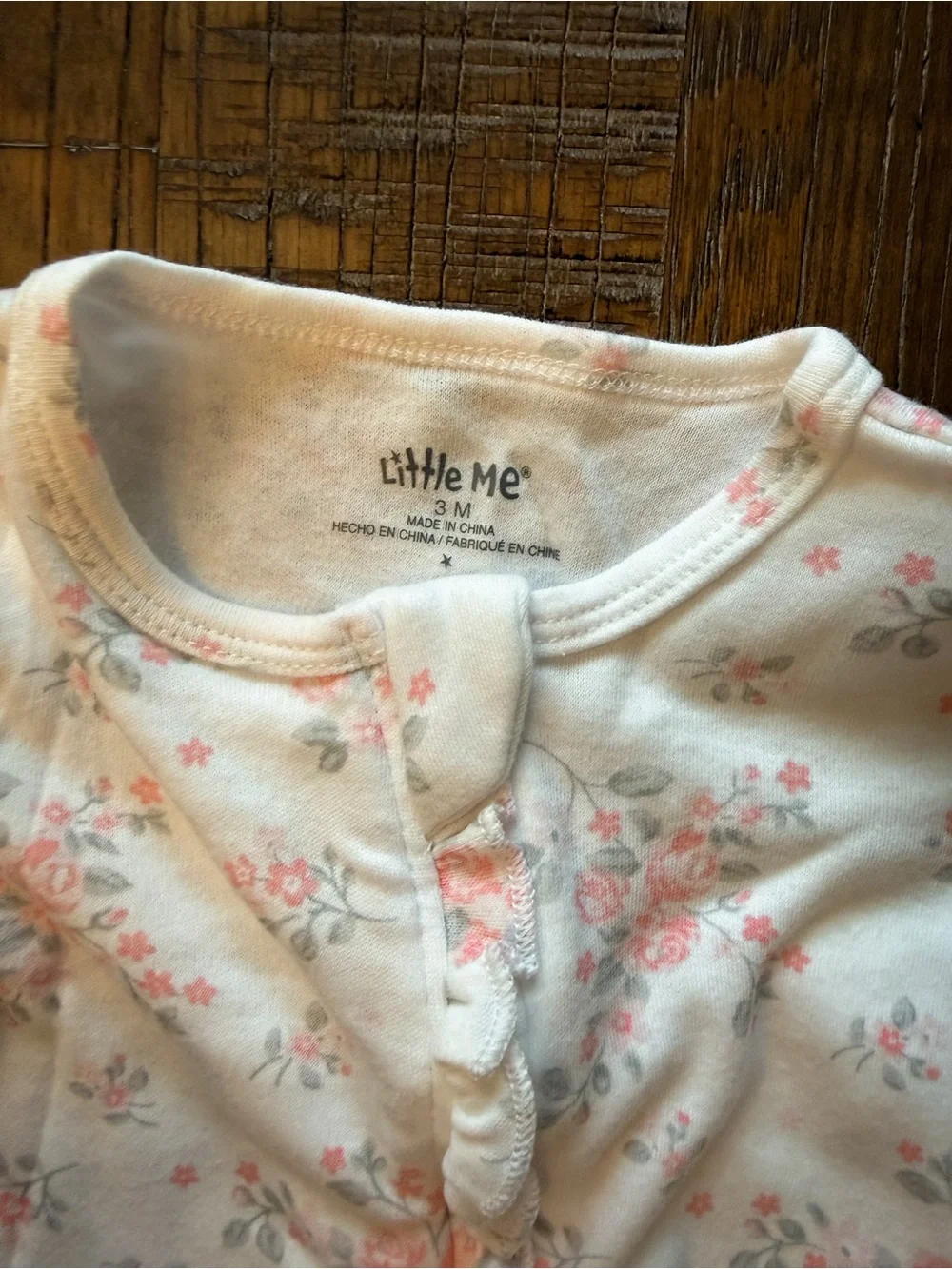 NWOT Little Me Baby Girl 100% Cotton Footed Sleeper Bundle 3M (2 Pack)